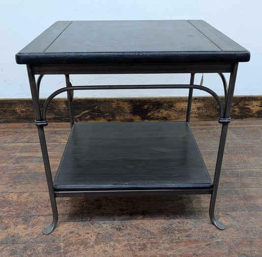 Square Blue-Black Coffee Table with Steel Frame