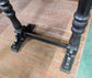 Tall Rectangular Twin-Pillar Poseur Table with Medium Finish Top and Dark Finish Base