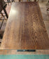 Tall Rectangular Twin-Pillar Poseur Table with Medium Finish Top and Dark Finish Base