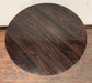 Medium Round Poseur Table with Decorative Column Base and Dark Wood Finish