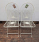Metal Patio Table and Two Chairs with Simple Spoked Design