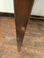 Pair of Tall Skinny Poseur Tables with Square Wood Tops and Copper Metal Bases