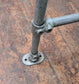 Industrial Rectangular Poseur Table with Steel Frame and Solid Wood Top