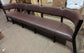 Long Red/Brown Faux Leather Indoor Pub / Bar /Cafe Bench with Black Wooden Frame