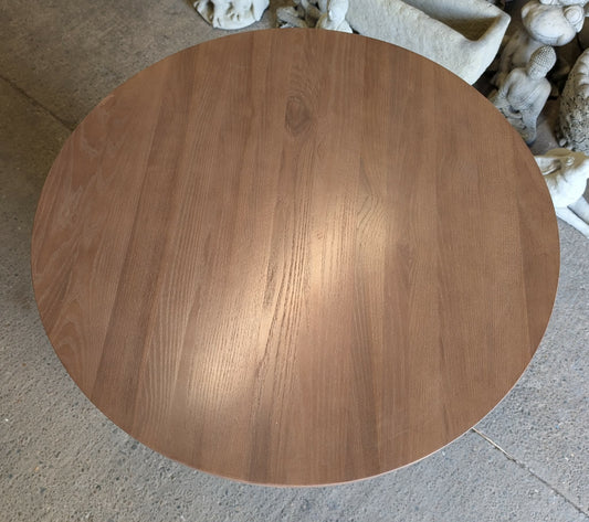 Round Rustic Barrel Table with Light Wood Top for Pub / Bar / Man-Cave