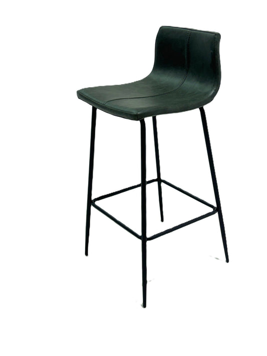 Pair of forest green Barracuda bar stools