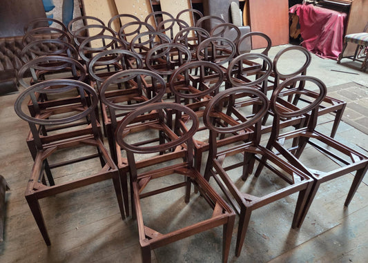 Set of 28 Wooden Spoonback Dining Chair Frames, without Seats or Upholstery