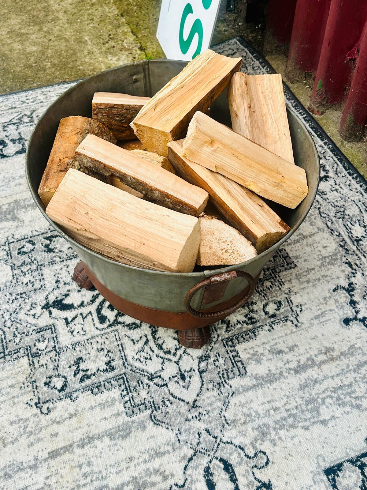 GWR Great Western Railway Metal Log Basket Firewood Holder Decorative Fireside Bowl