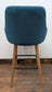 Set of 4 teal suede-like fabric bar stools for cafe / pub / restaurant