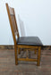 Set of Four Dining / Pub Chairs / Black Leather Seats