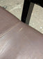 Long Red/Brown Faux Leather Indoor Pub / Bar /Cafe Bench with Black Wooden Frame