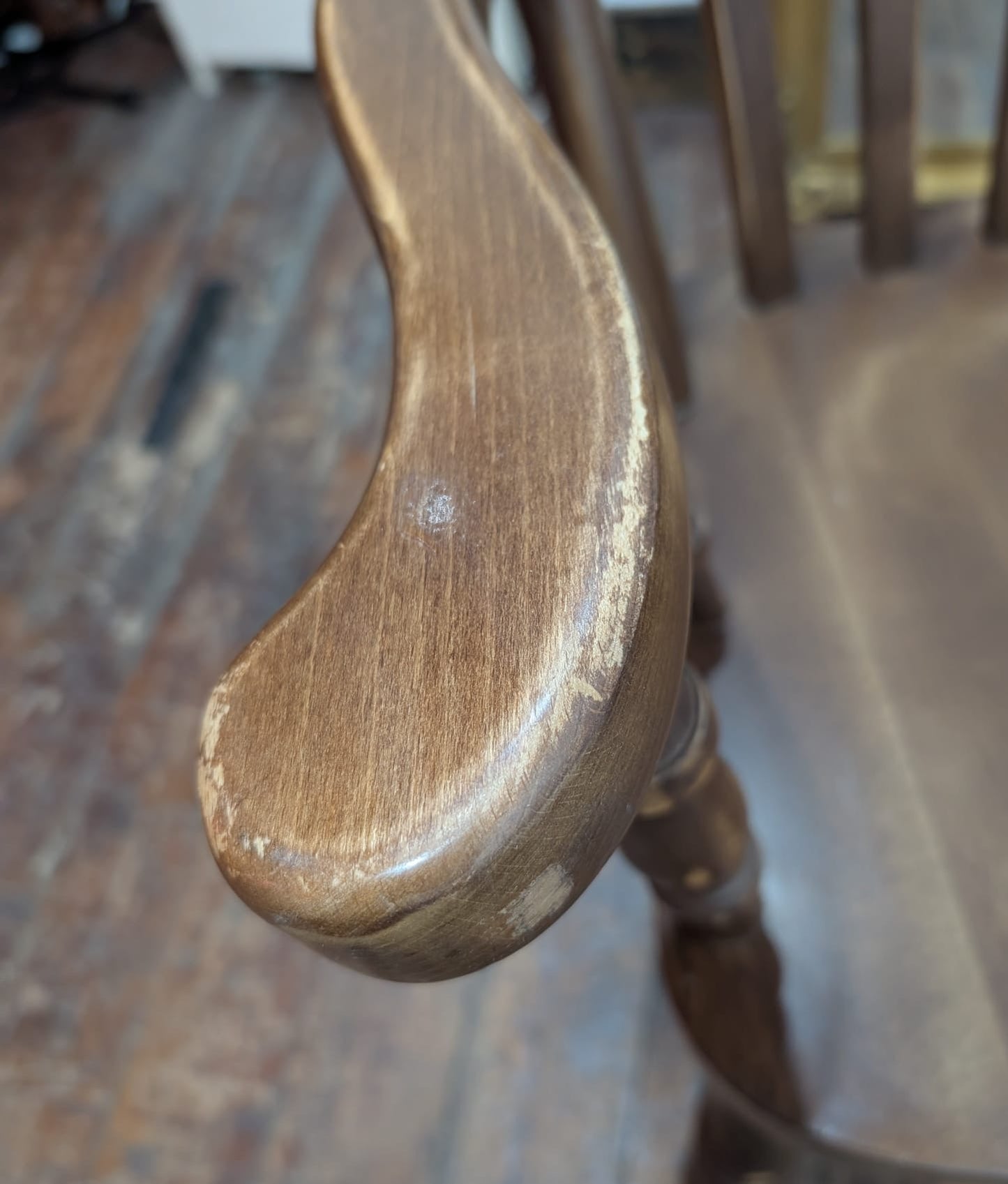 Pair of Solid Wooden Windsor Armchairs Farmhouse Kitchen Dining Chairs