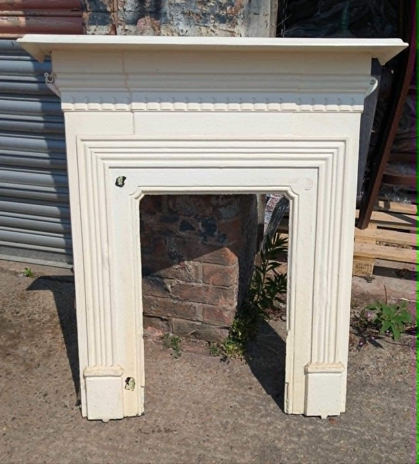 White Cast Iron Fireplace Surround / Mantlepiece