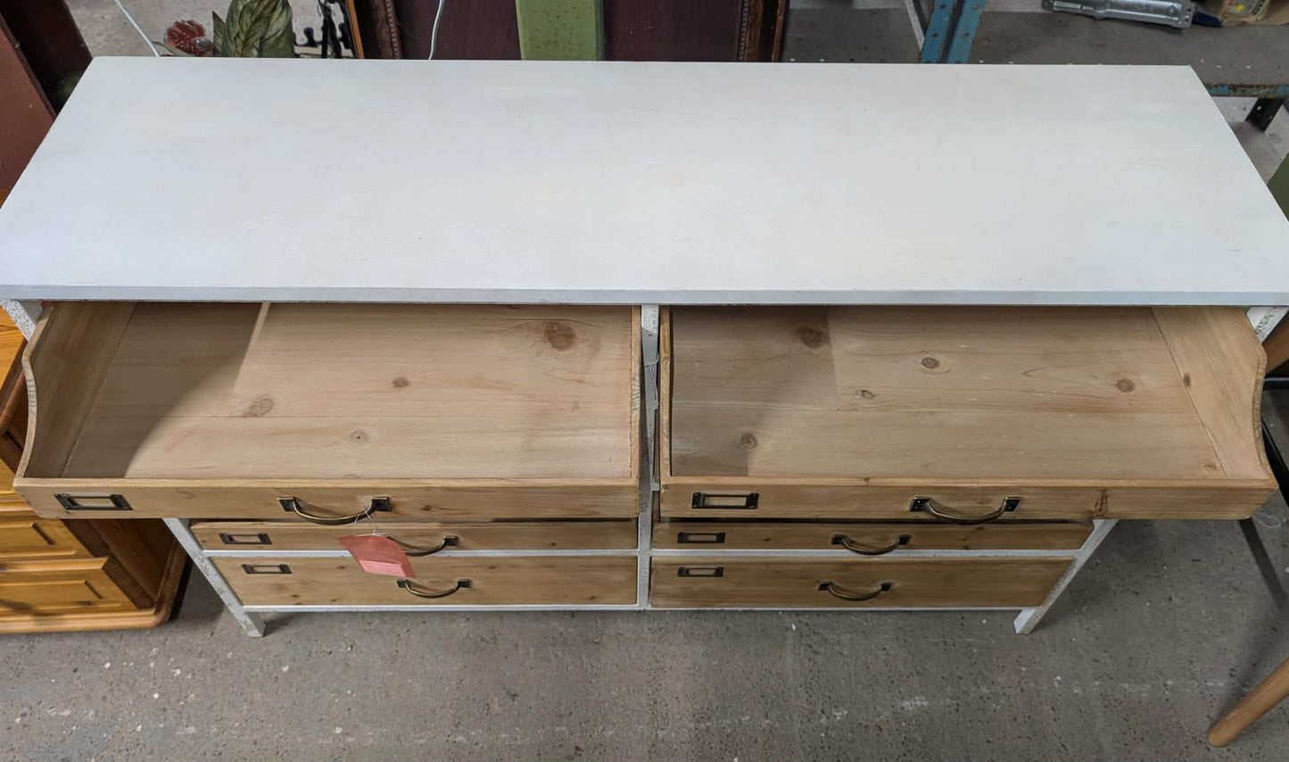 Chest of Drawers / Metal Frame / Light Wood Drawers and Half-Drawers