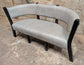 Grey Faux Leather Indoor Pub / Bar/ Cafe Bench with Black Wooden Frame