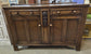 Vintage Style Engraved Wooden Storage Unit with Double Cabinet and Drawers