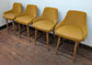 Set of 4 gold-yellow faux-leather tub counter stools for cafe / pub / restaurant