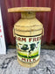 Farm Fresh Milk Decorative Side Table with Wooden Top Rustic Farmhouse Style