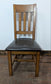 Set of Four Dining / Pub Chairs / Black Leather Seats