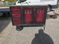 Red / Black Industrial Metal Storage Unit / Two Wheels