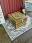 Colourful Hand Painted Wooden Storage Chest Coffee Table Floral Boho Style