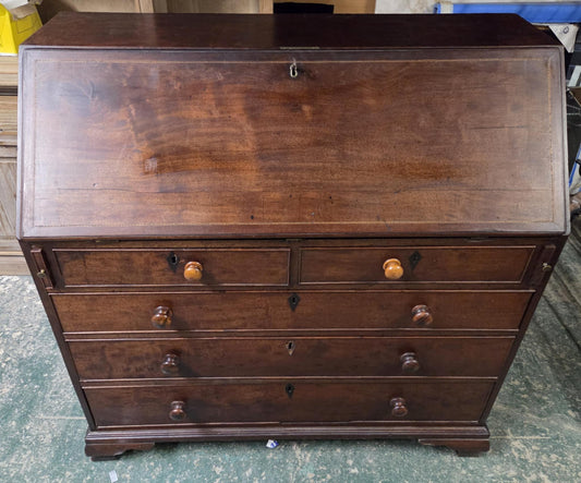 Vintage Repro Oak Writing Bureau with Fold Down Writing Surface