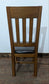 Set of Four Dining / Pub Chairs / Black Leather Seats