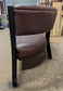 Long Red/Brown Faux Leather Indoor Pub / Bar /Cafe Bench with Black Wooden Frame
