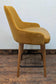 Set of 4 gold-yellow faux-leather tub counter stools for cafe / pub / restaurant