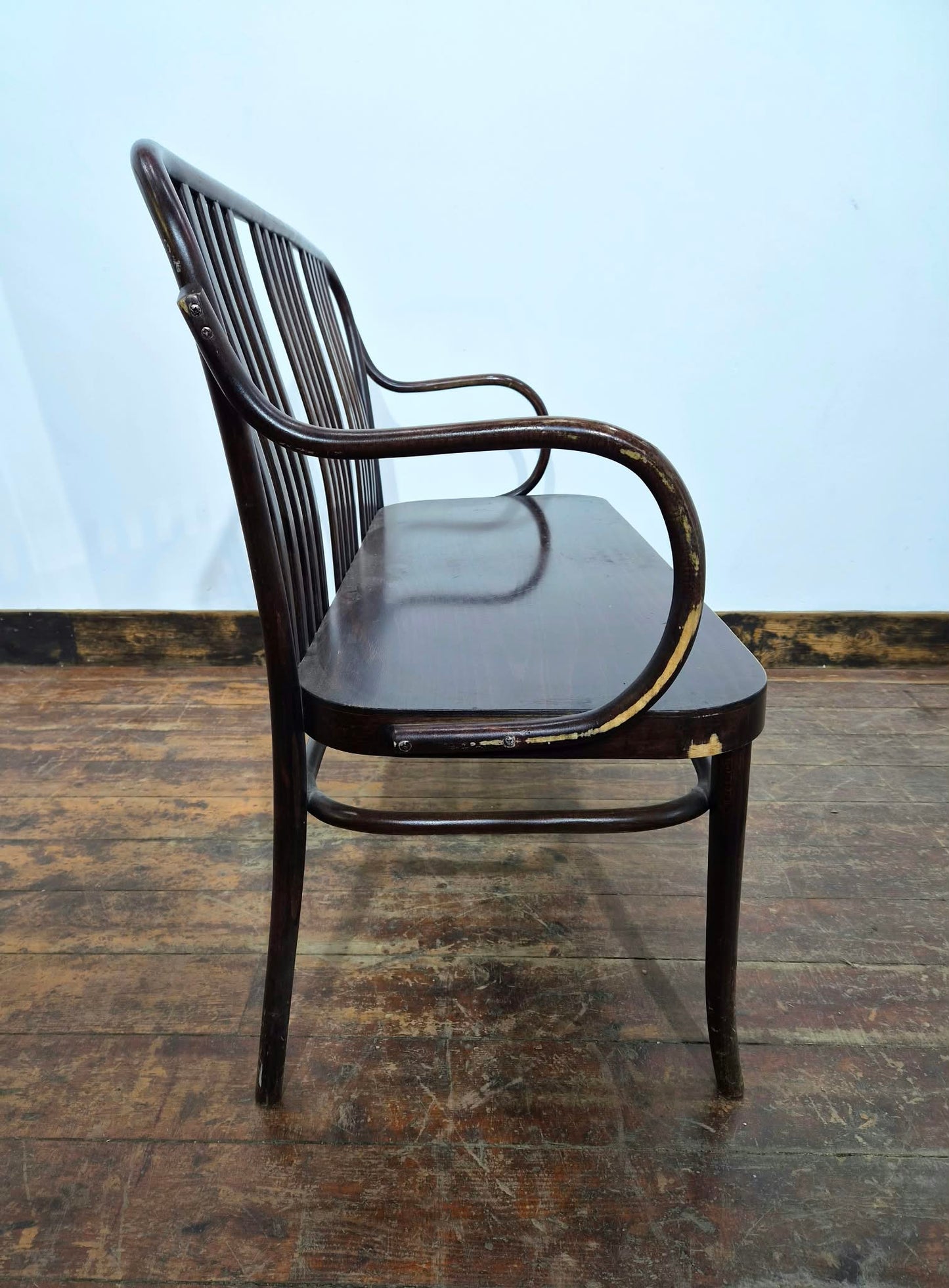 Pair of Dark Vintage Bentwood Benches