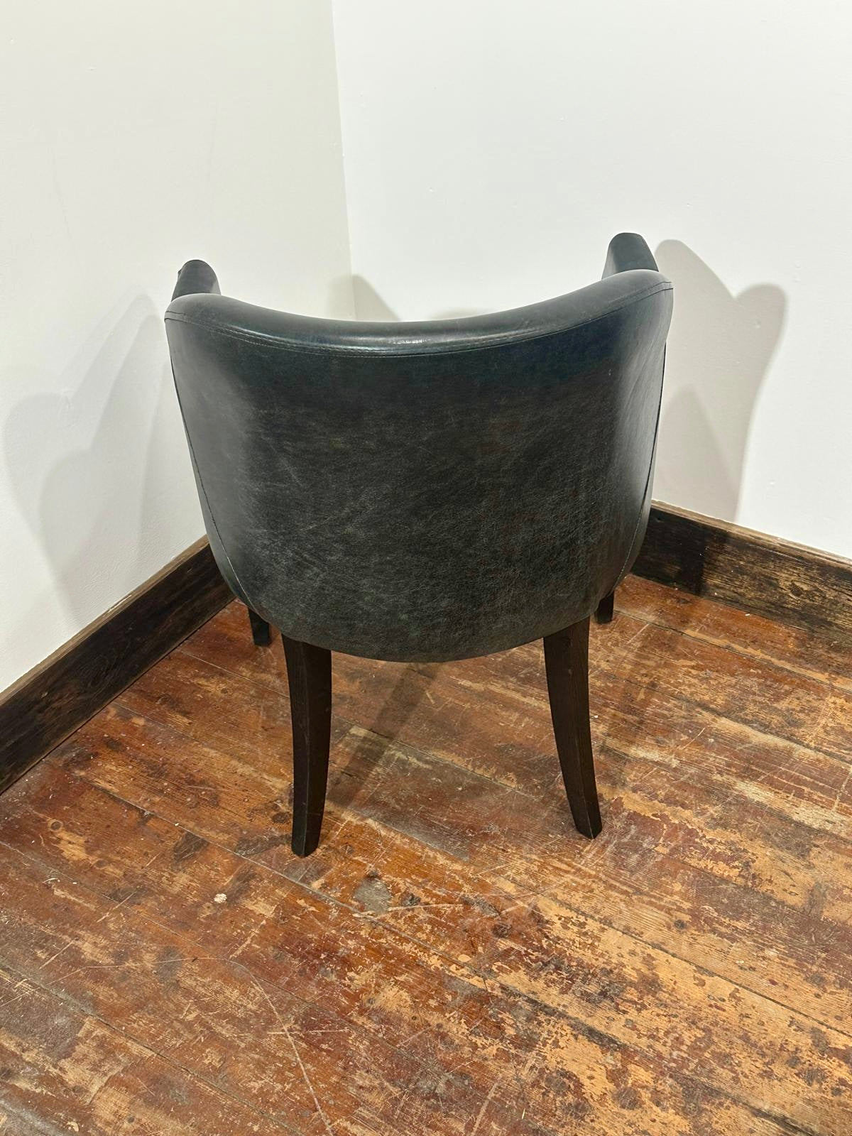 Set of 8 Black Leather Dining / Occasional Chairs Pub Restaurant Bar
