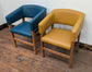 Set of 6 mixed colour faux-leather tub chairs for cafe / pub / restaurant