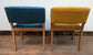 Set of 6 mixed colour faux-leather tub chairs for cafe / pub / restaurant