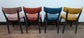 Set of 4 mixed colour faux-leather chairs for cafe / pub / restaurant