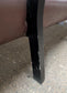 Long Red/Brown Faux Leather Indoor Pub / Bar /Cafe Bench with Black Wooden Frame