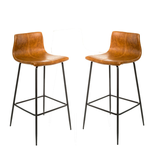 Pair of Barracuda tan bar stools