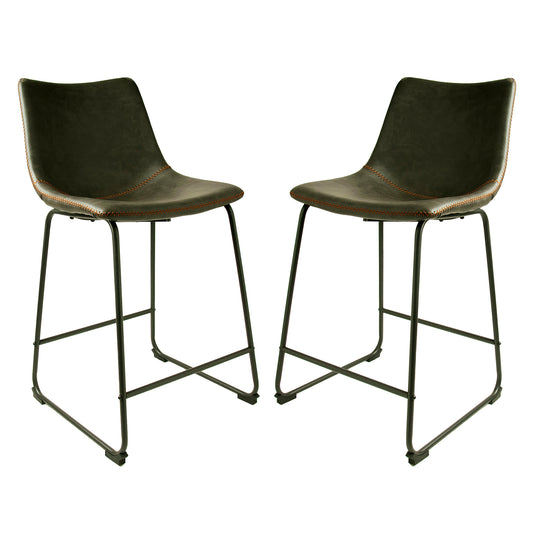 Pair of Cooper Grey Vegan Counter Stools