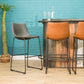Pair of Grey Vegan Leather Bar Stools