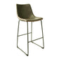 Pair of Grey Vegan Leather Bar Stools