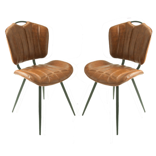 Healey Tan Vegan Leather Dining Chairs