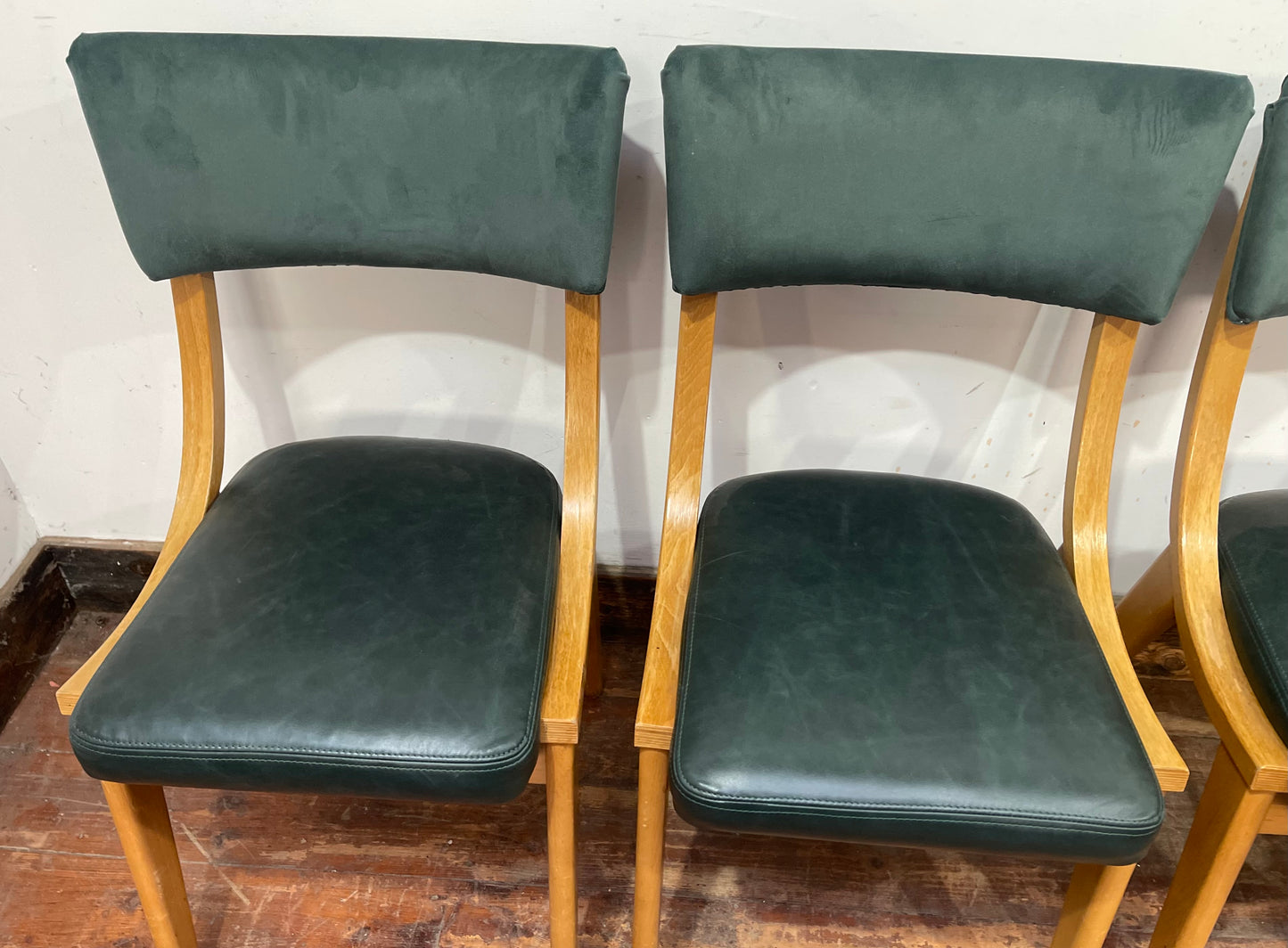 4 stylish green dining chairs for pub / cafe / restaurant
