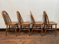 Compact dining table set with 4 chairs - retro style / light wood