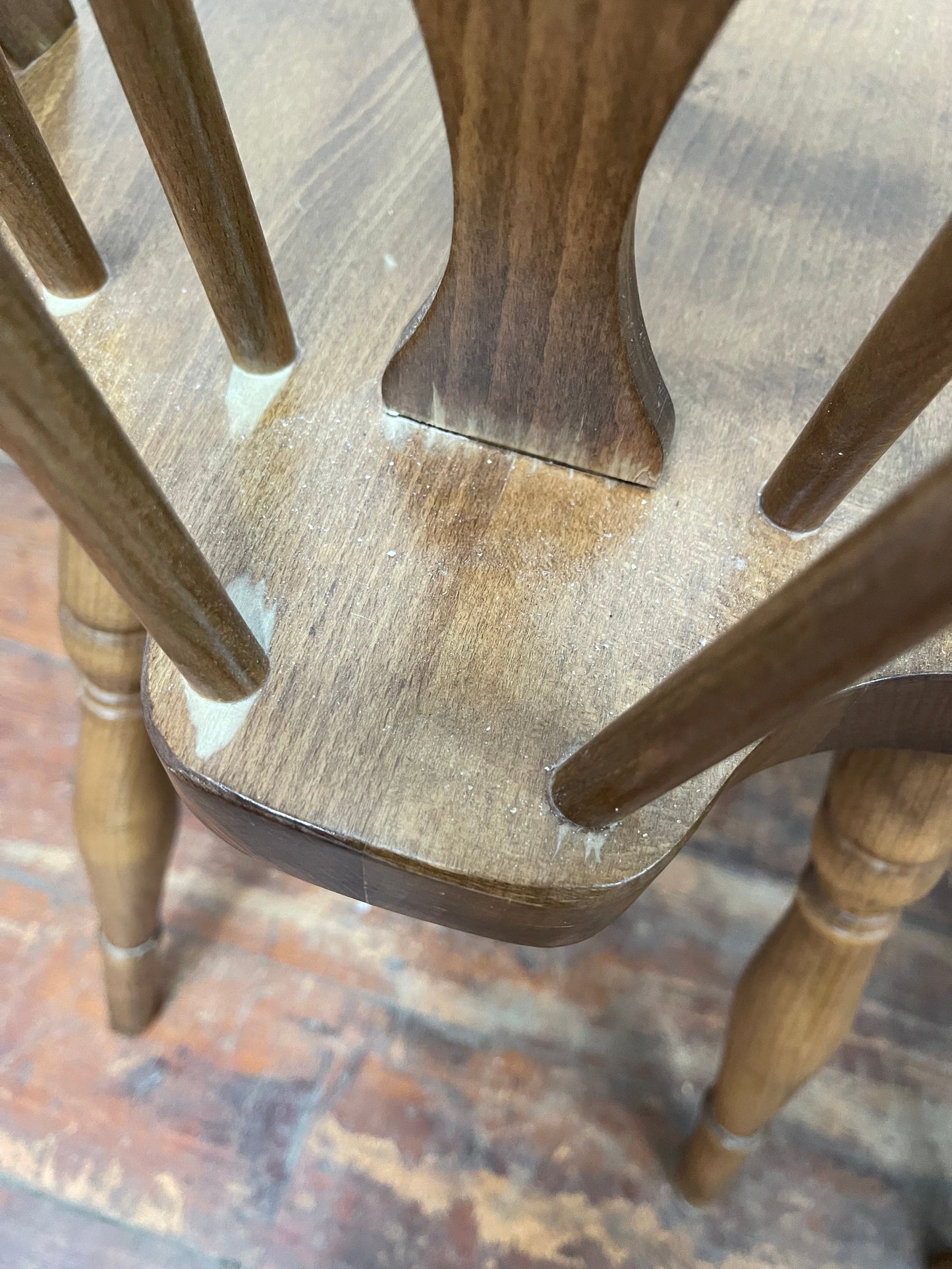 Compact dining table set with 4 chairs - retro style / light wood