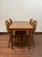 Compact dining table set with 4 chairs - retro style / light wood