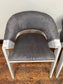 Pair of grey suede-feel chairs with white painted frames