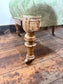 Victorian Style Carved Walnut Armchair/Side Chair/Sage Green Button Back Chairs