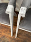 Pair of grey suede-feel chairs with white painted frames