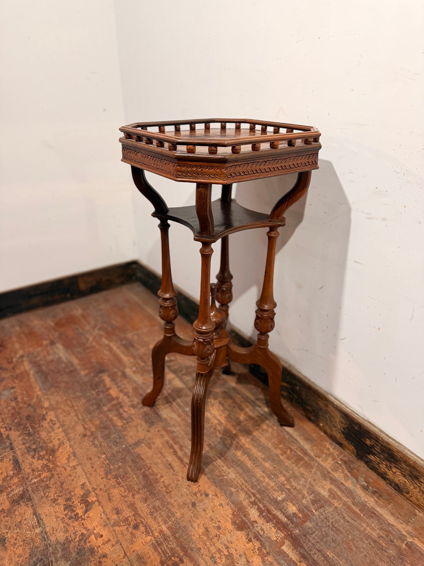 Vintage antique decorative wooden plant stand