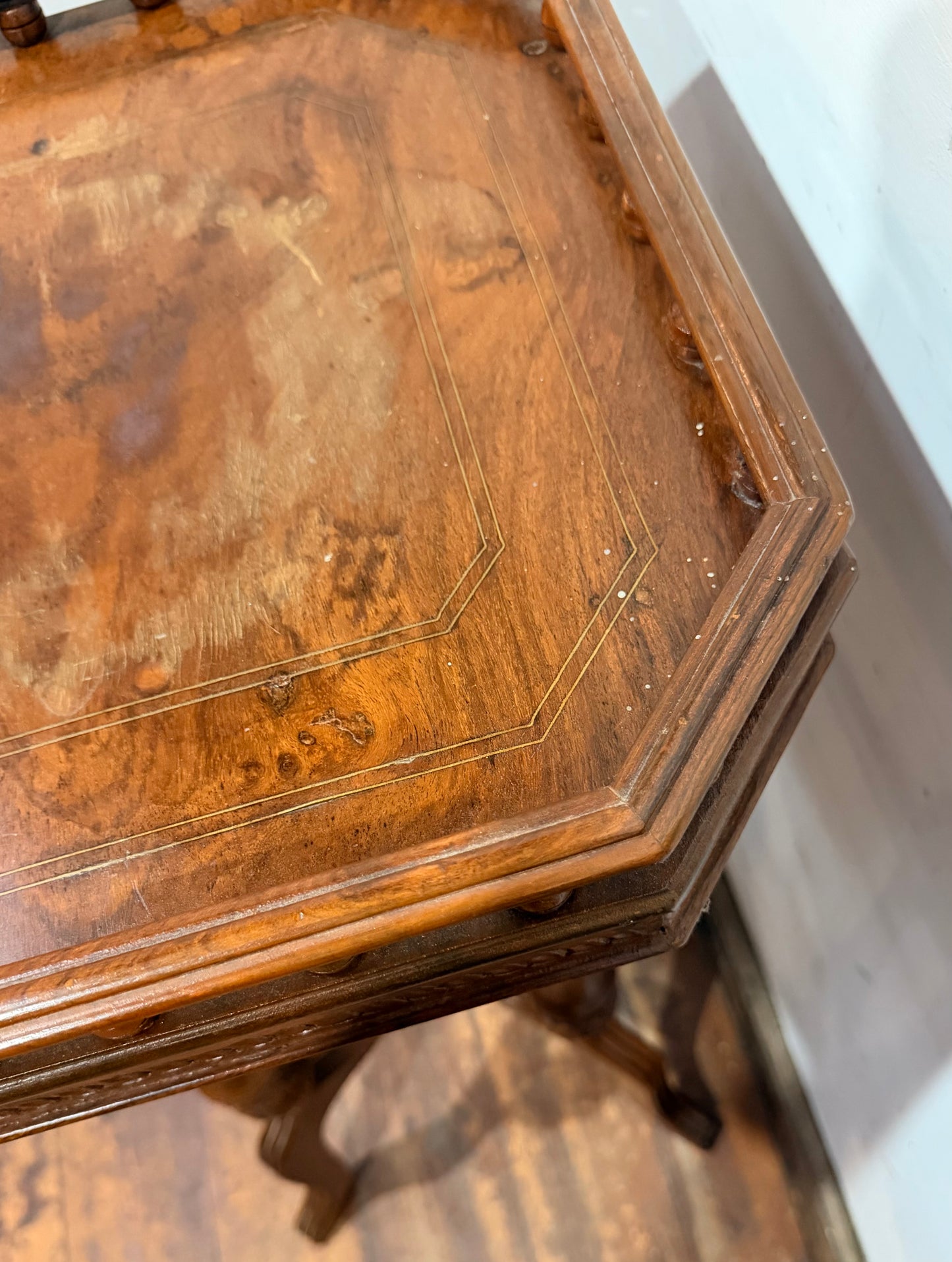 Vintage antique decorative wooden plant stand