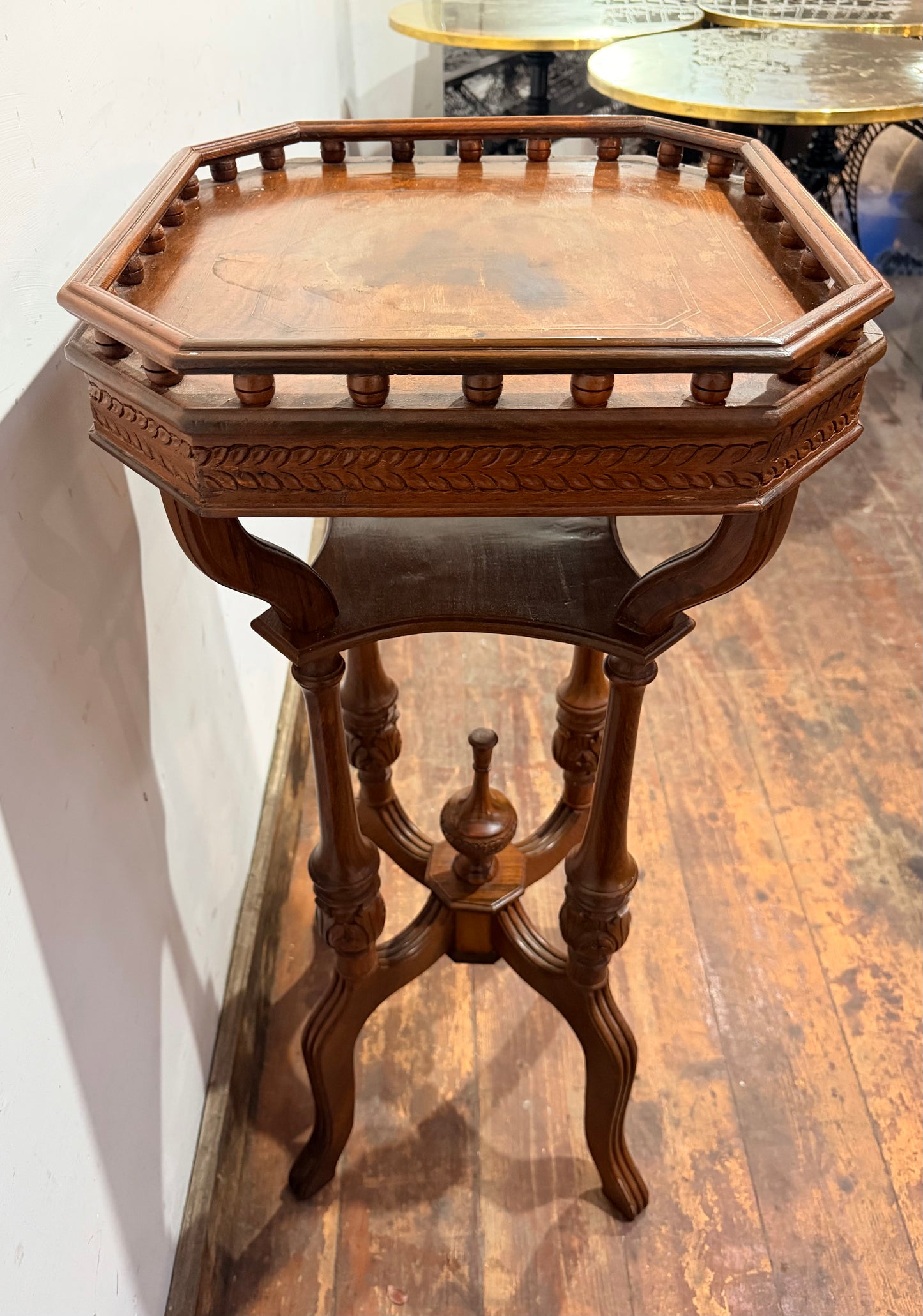 Vintage antique decorative wooden plant stand